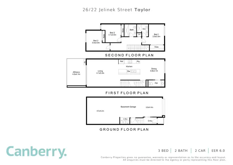 Floorplan of Homely townhouse listing, 26/22 Jelinek Street, Taylor ACT 2913