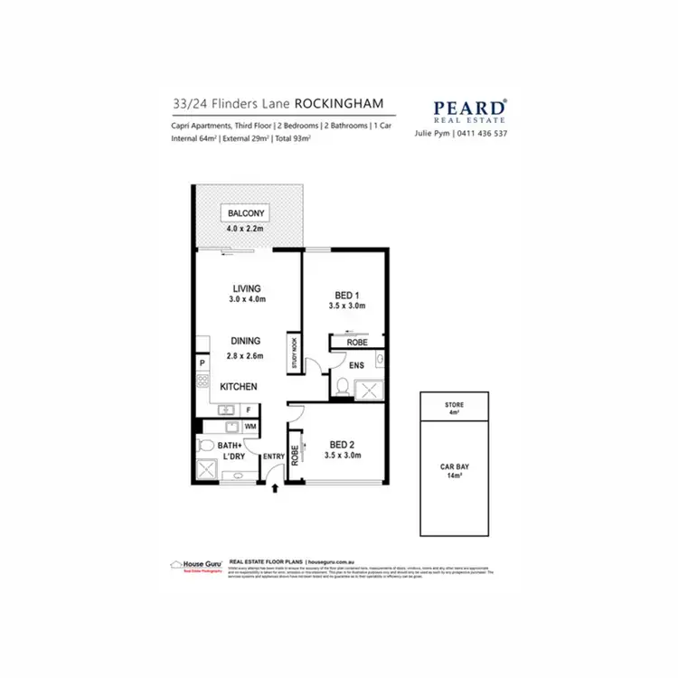 Floorplan of Homely unit listing, 33/24 Flinders Lane, Rockingham WA 6168