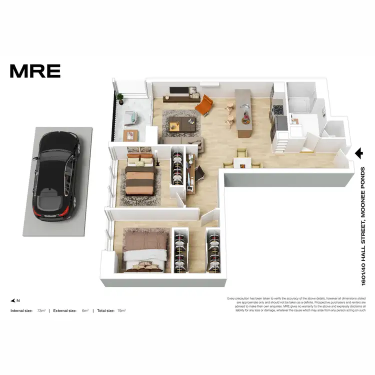 Floorplan of Homely apartment listing, 1601/40 Hall Street, Moonee Ponds VIC 3039