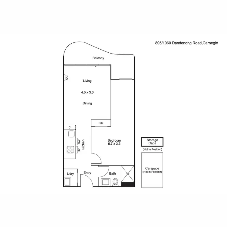 Floorplan of Homely apartment listing, 805/1060 Dandenong Road, Carnegie VIC 3163