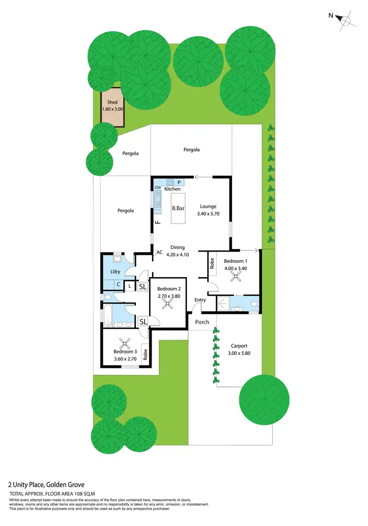 Floorplan of Homely house listing, 2 Unity Place, Golden Grove SA 5125