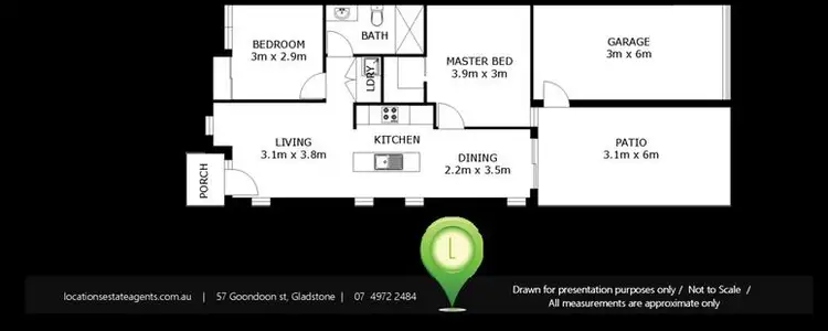 Floorplan of Homely semi-detached listing, 2/34 Wedgetail Road, Clinton QLD 4680