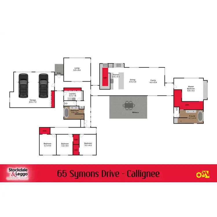 Floorplan of Homely house listing, 65 Symons Drive, Callignee VIC 3844