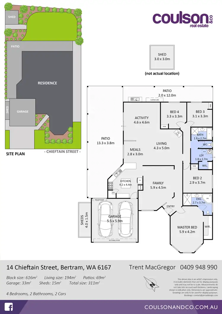 Floorplan of Homely house listing, 14 Chieftain Street, Bertram WA 6167