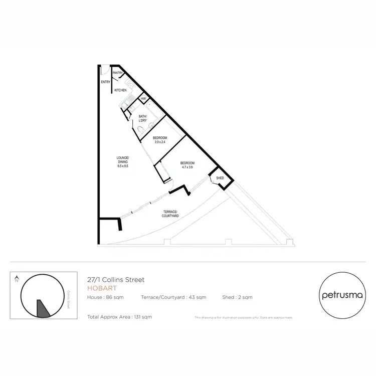 Floorplan of Homely apartment listing, 27/1 Collins Street, Hobart TAS 7000