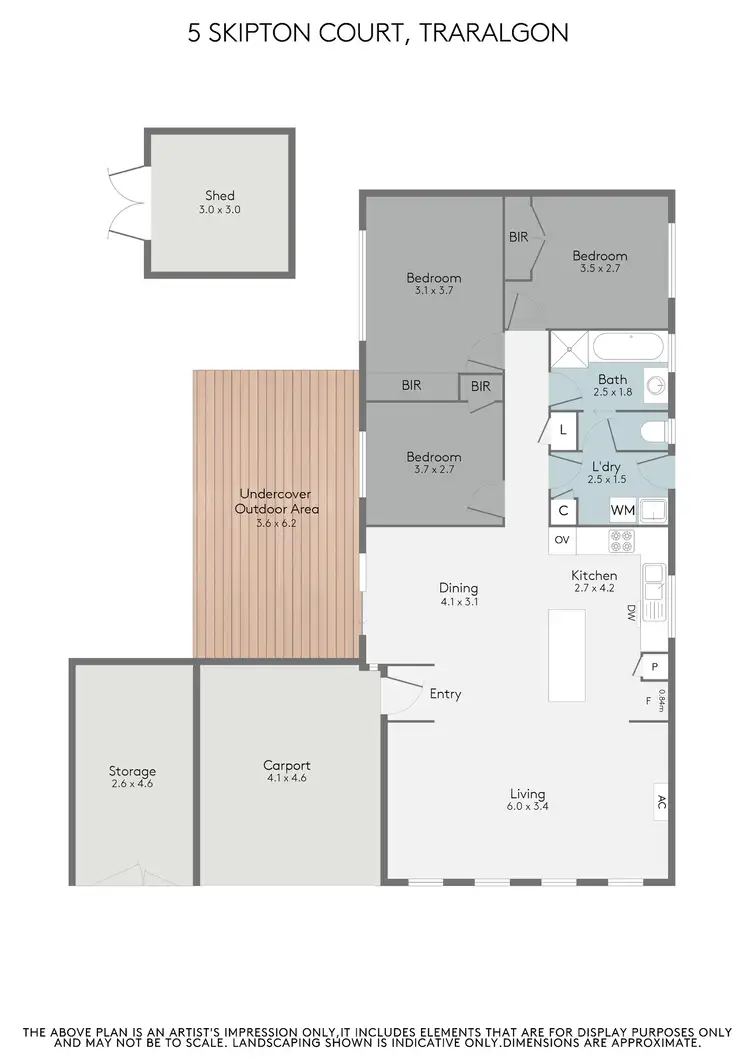Floorplan of Homely house listing, 5 Skipton Court, Traralgon VIC 3844