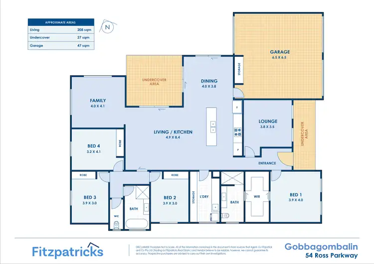 Floorplan of Homely house listing, 54 Ross Parkway, Gobbagombalin NSW 2650