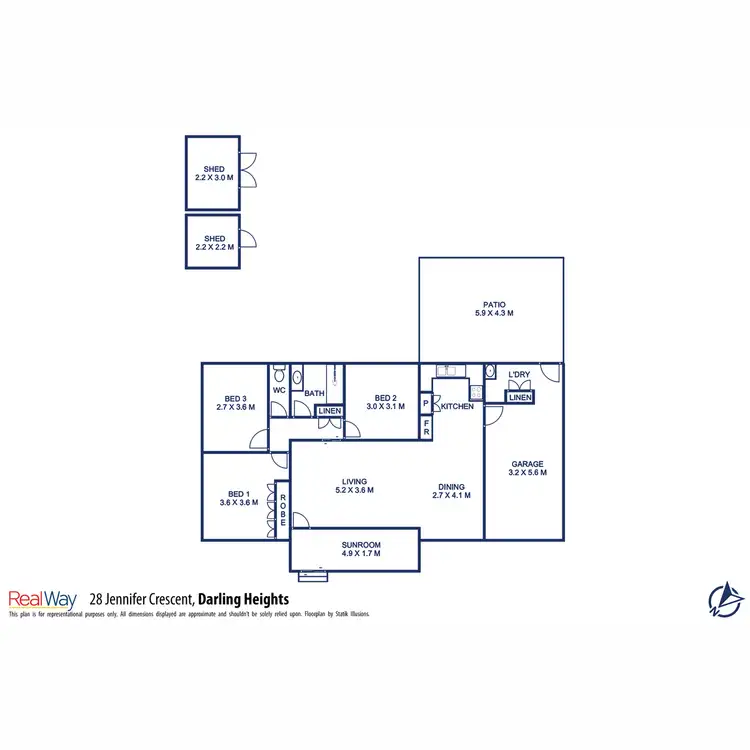 Floorplan of Homely house listing, 28 Jennifer Crescent, Darling Heights QLD 4350