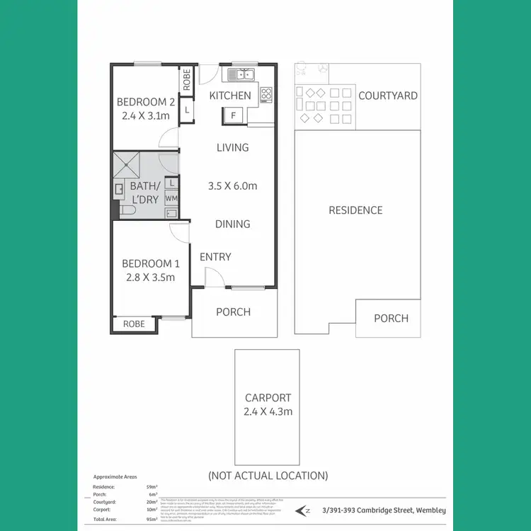 Floorplan of Homely apartment listing, 3/391-393 Cambridge Street, Wembley WA 6014