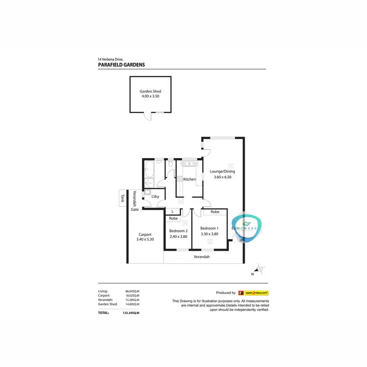 Floorplan of Homely house listing, 14 Verbena Drive, Parafield Gardens SA 5107