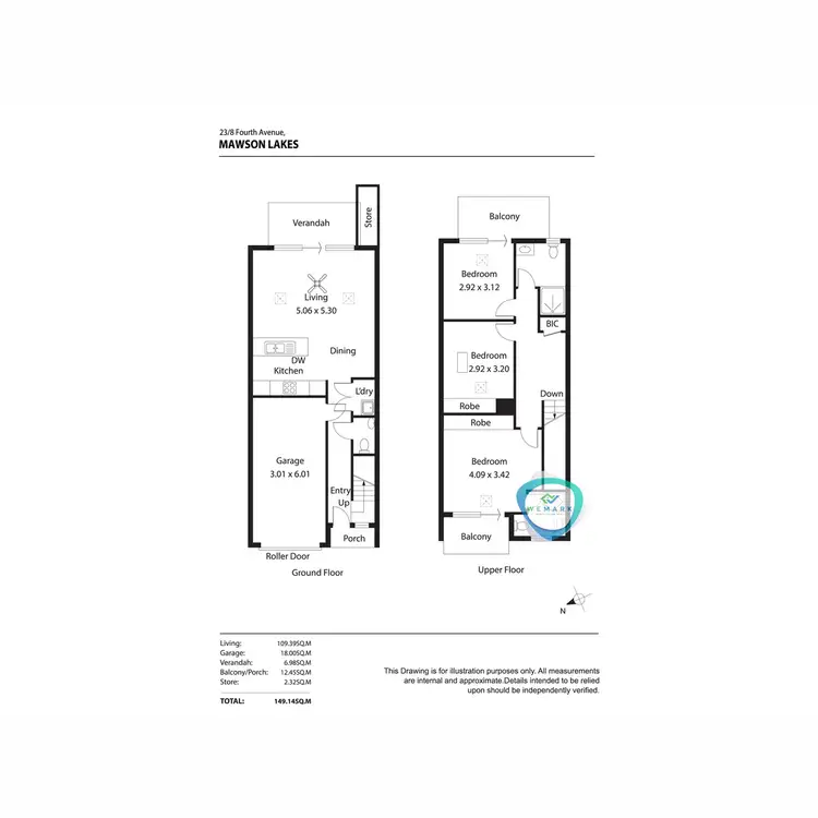 Floorplan of Homely apartment listing, 23/8 Fourth Avenue, Mawson Lakes SA 5095