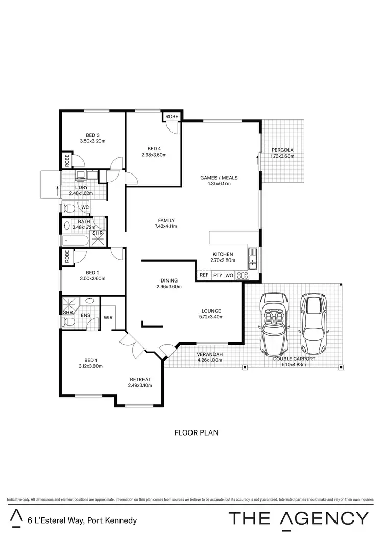 Floorplan of Homely house listing, 6 L'Esterel Way, Port Kennedy WA 6172