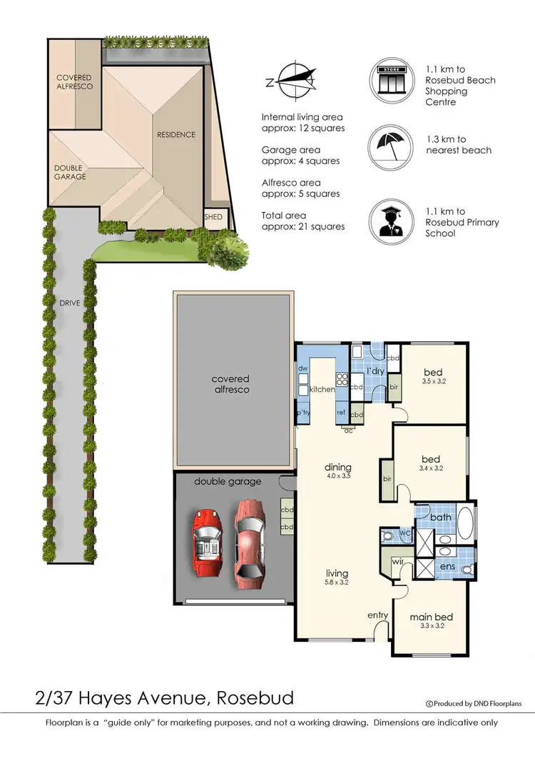 Floorplan of Homely unit listing, 37 Hayes Avenue, Rosebud VIC 3939