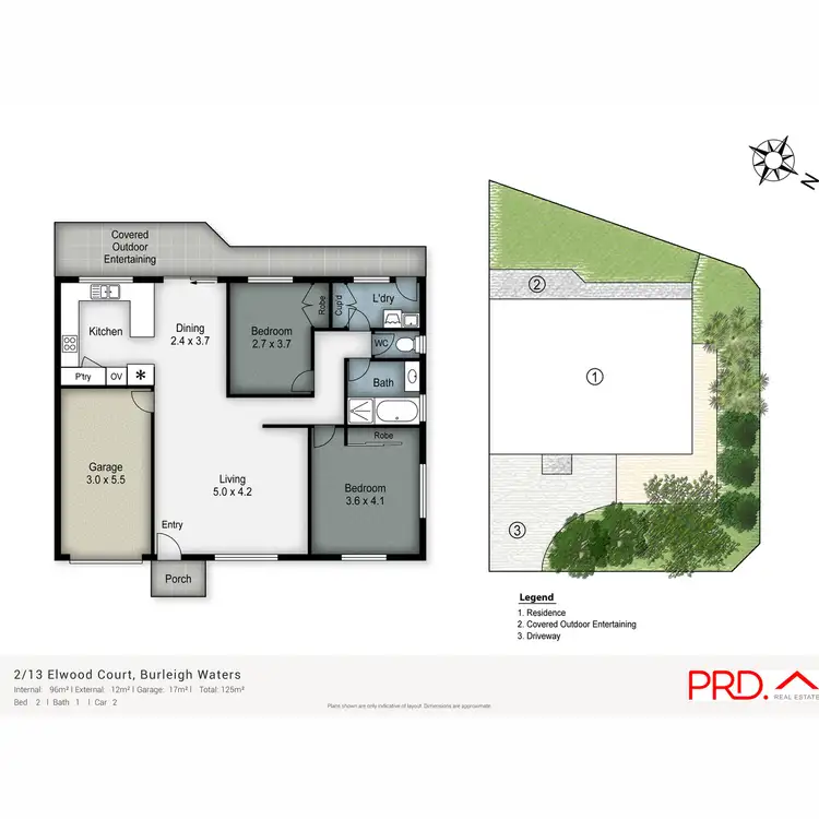 Floorplan of Homely semi-detached listing, 2/13 Elwood Court, Burleigh Waters QLD 4220
