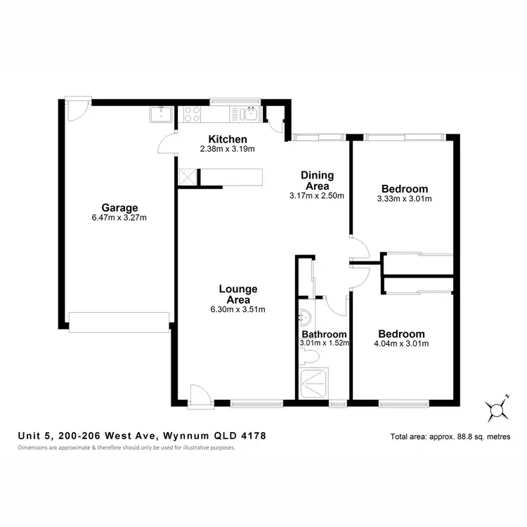 Floorplan of Homely unit listing, 5/200-206 West Avenue, Wynnum QLD 4178