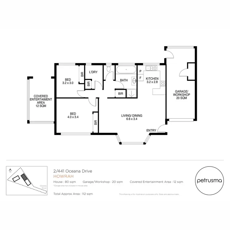 Floorplan of Homely unit listing, 2/441 Oceana Drive, Howrah TAS 7018