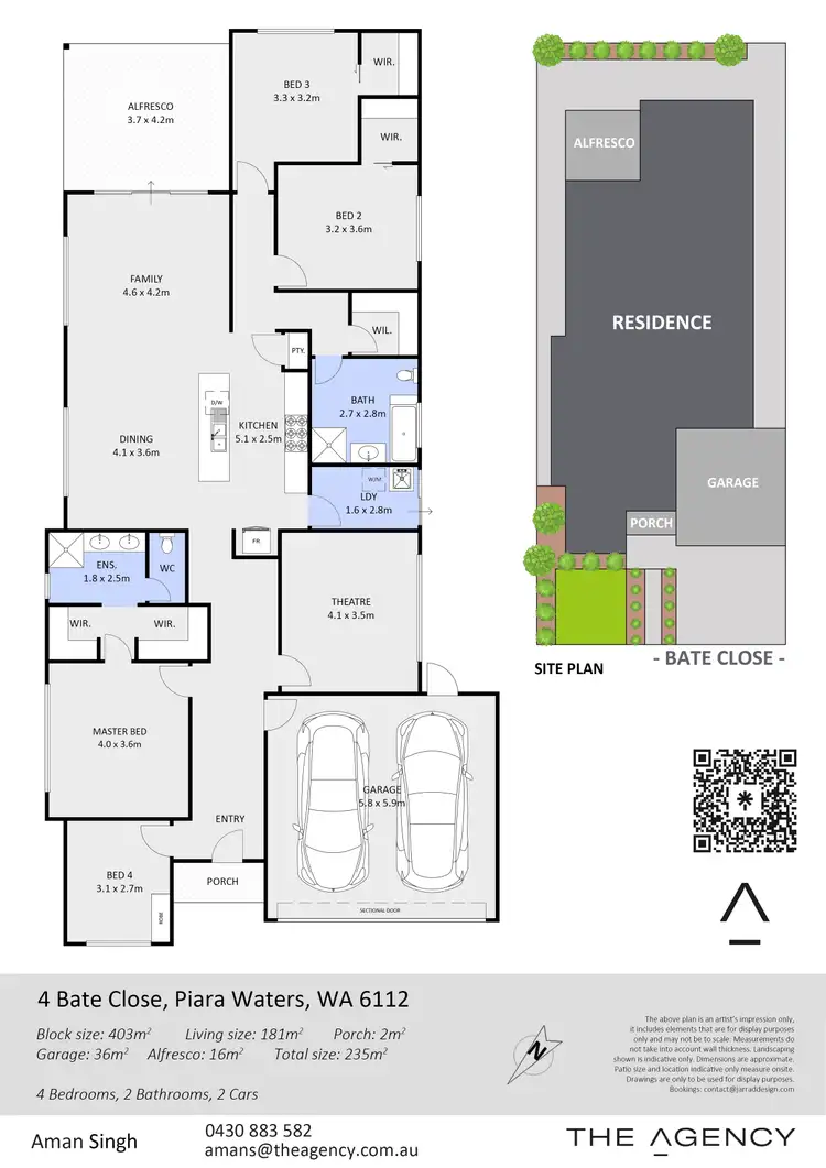 Floorplan of Homely house listing, 4 Bate Close, Piara Waters WA 6112