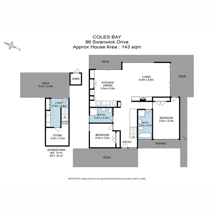 Floorplan of Homely house listing, 96 Swanwick Drive, Coles Bay TAS 7215