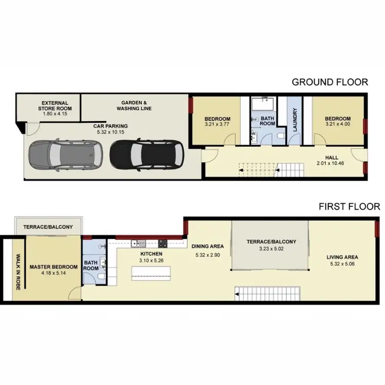Floorplan of Homely townhouse listing, 48 Chalmers Street, Fremantle WA 6160