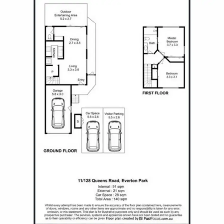 Floorplan of Homely townhouse listing, 11/128 Queens Road, Everton Park QLD 4053