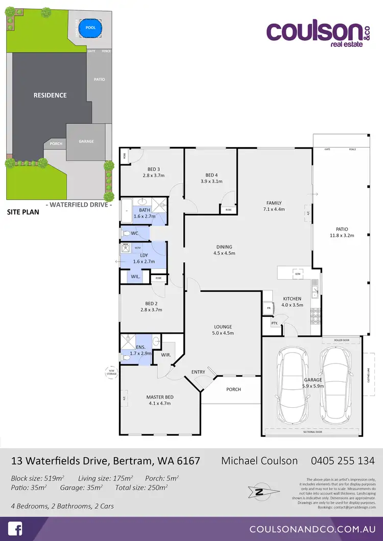 Floorplan of Homely house listing, 13 Waterfields Drive, Bertram WA 6167