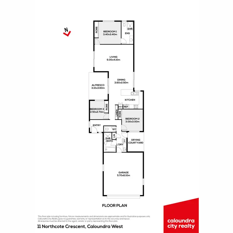 Floorplan of Homely house listing, 11 Northcote Crescent, Caloundra West QLD 4551
