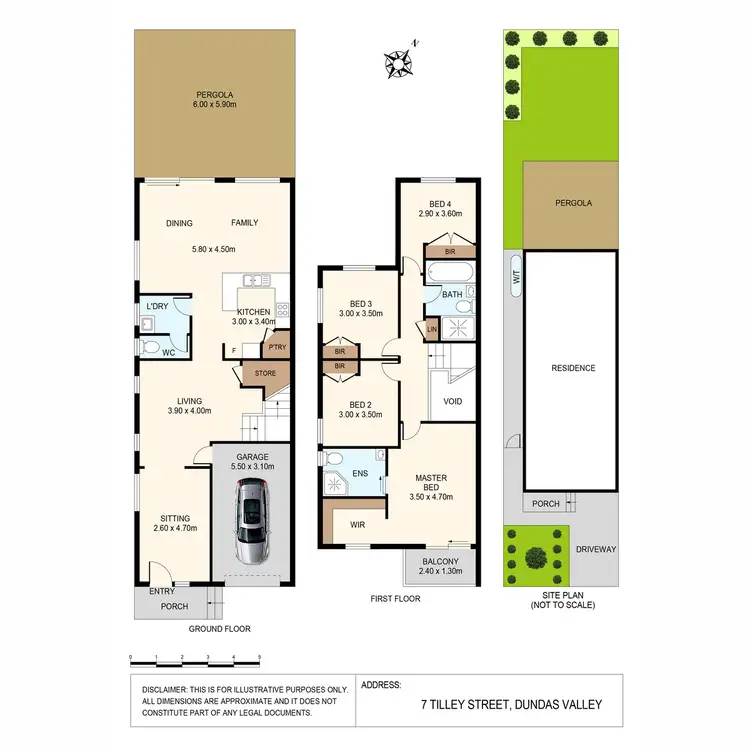 Floorplan of Homely semi-detached listing, 7 Tilley Street, Dundas Valley NSW 2117