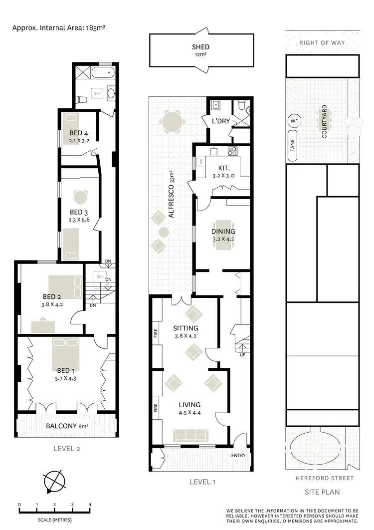 Floorplan of Homely terrace listing, 8 Hereford Street, Glebe NSW 2037