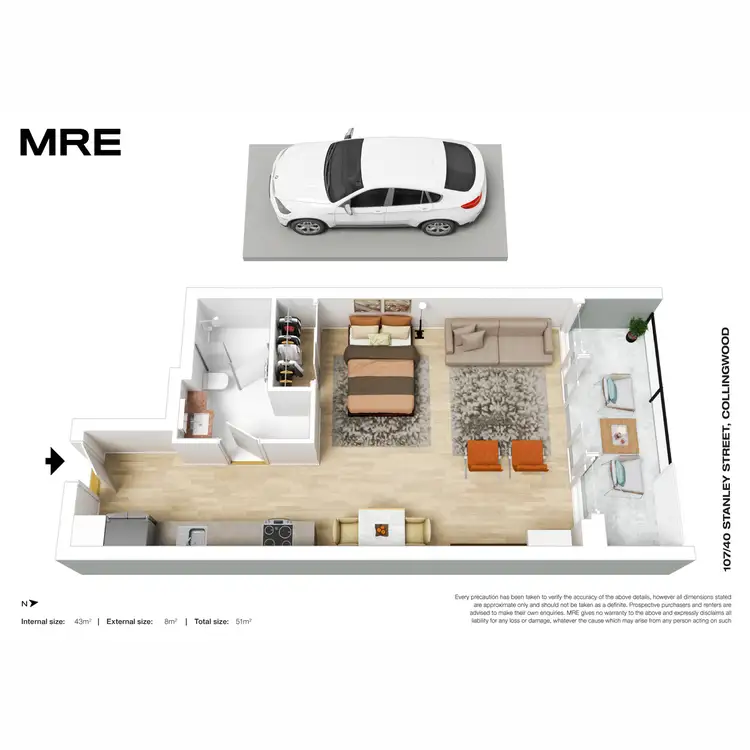 Floorplan of Homely apartment listing, 107/40 Stanley Street, Collingwood VIC 3066