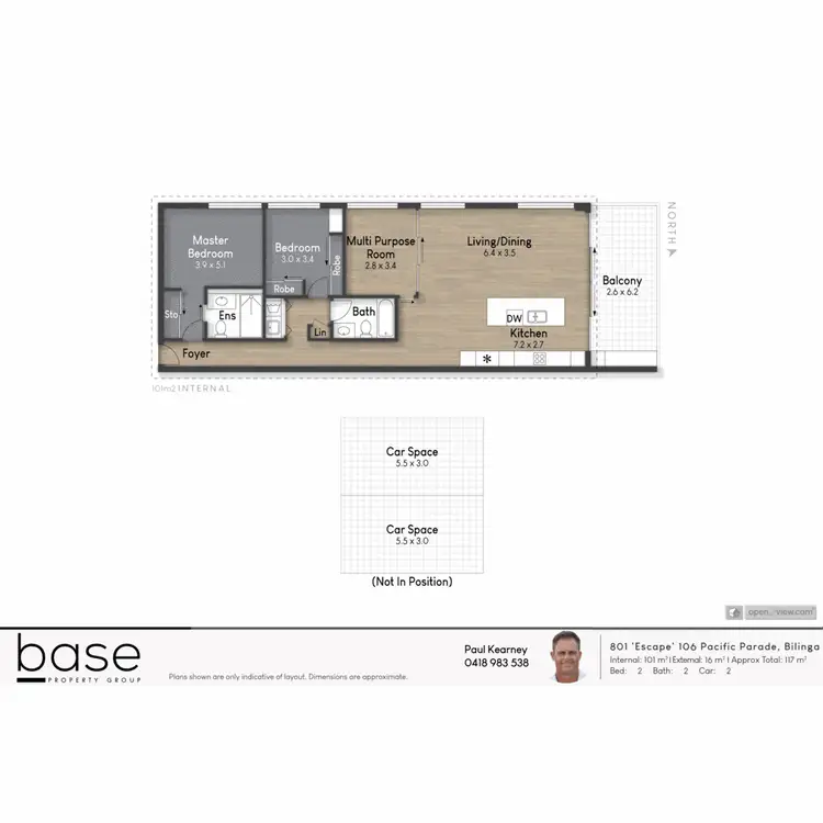Floorplan of Homely apartment listing, 801/106 Pacific Parade, Bilinga QLD 4225