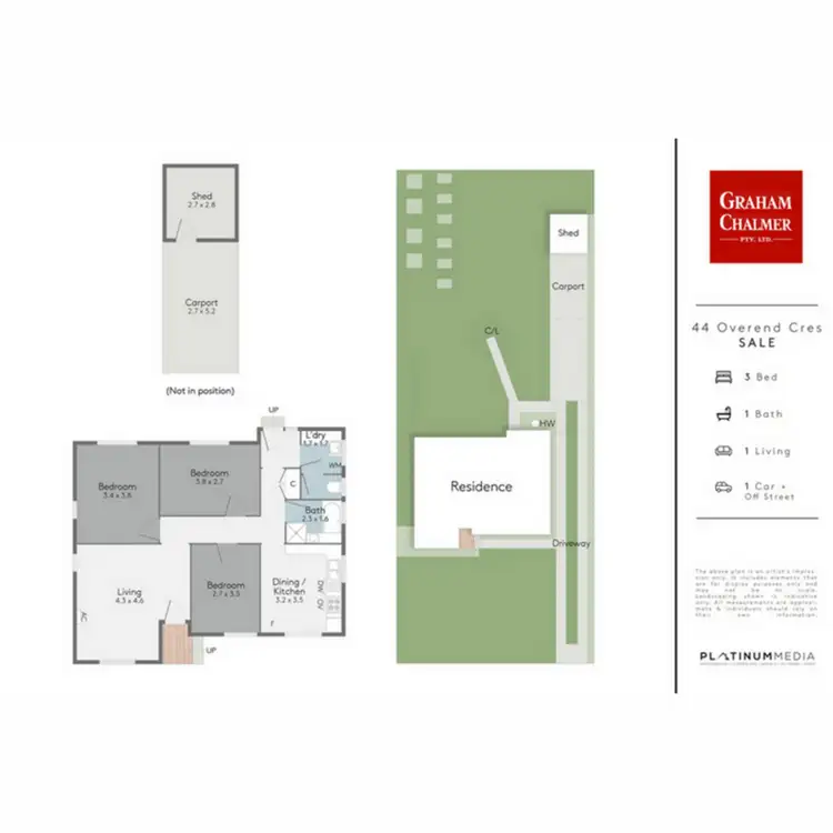 Floorplan of Homely house listing, 44 Overend Crescent, Sale VIC 3850