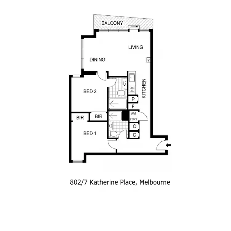 Floorplan of Homely apartment listing, 402/7 Katherine Place, Melbourne VIC 3000