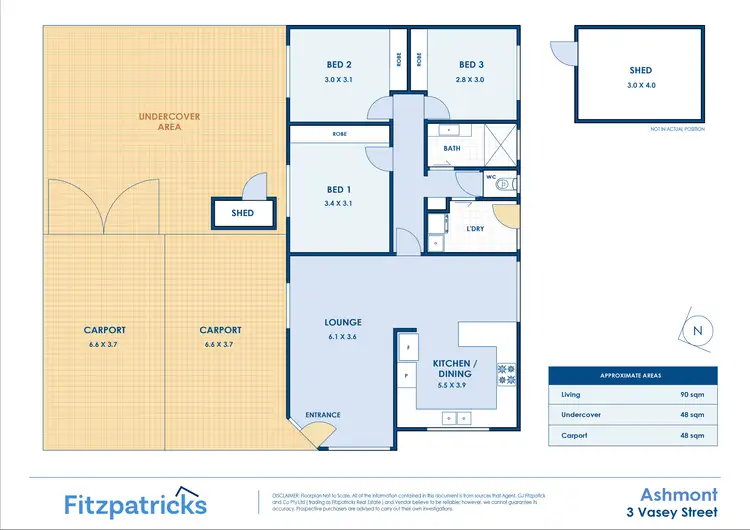 Floorplan of Homely house listing, 3 Vasey Street, Ashmont NSW 2650