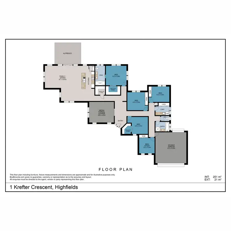 Floorplan of Homely house listing, 1 Krefter Crescent, Highfields QLD 4352