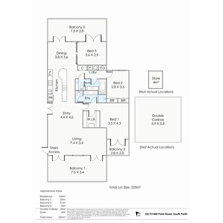 Floorplan of Homely apartment listing, 2D/73 Mill Point Road, South Perth WA 6151