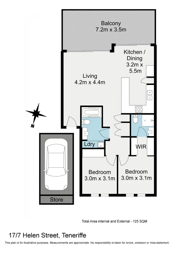 Floorplan of Homely apartment listing, 17/7 Helen Street, Teneriffe QLD 4005