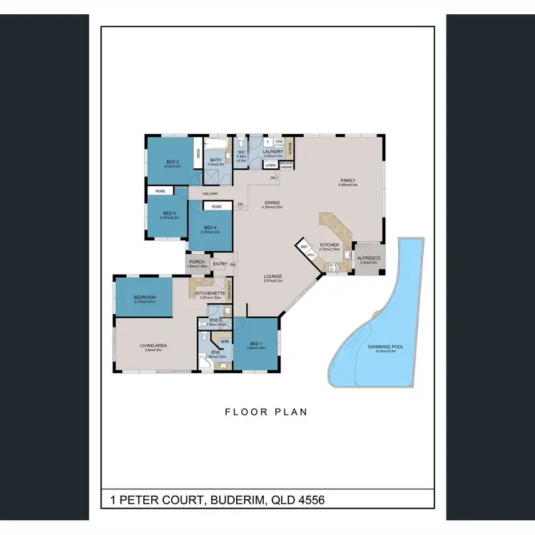 Floorplan of Homely house listing, 1 Peter Court, Buderim QLD 4556