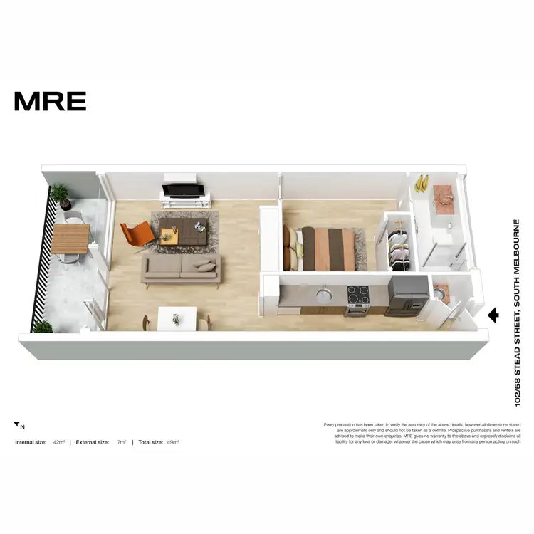 Floorplan of Homely apartment listing, 102/58 Stead Street, South Melbourne VIC 3205
