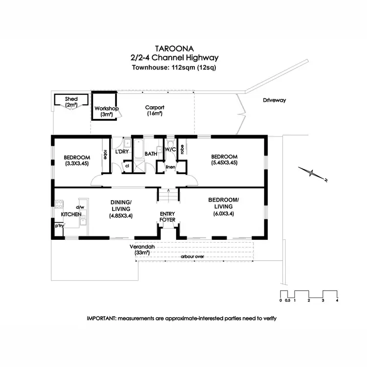 Floorplan of Homely townhouse listing, 2/2-4 Channel Highway, Taroona TAS 7053