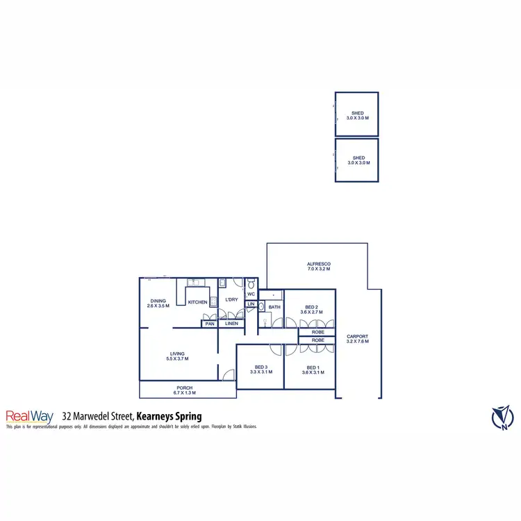 Floorplan of Homely house listing, 32 Marwedel Street, Kearneys Spring QLD 4350