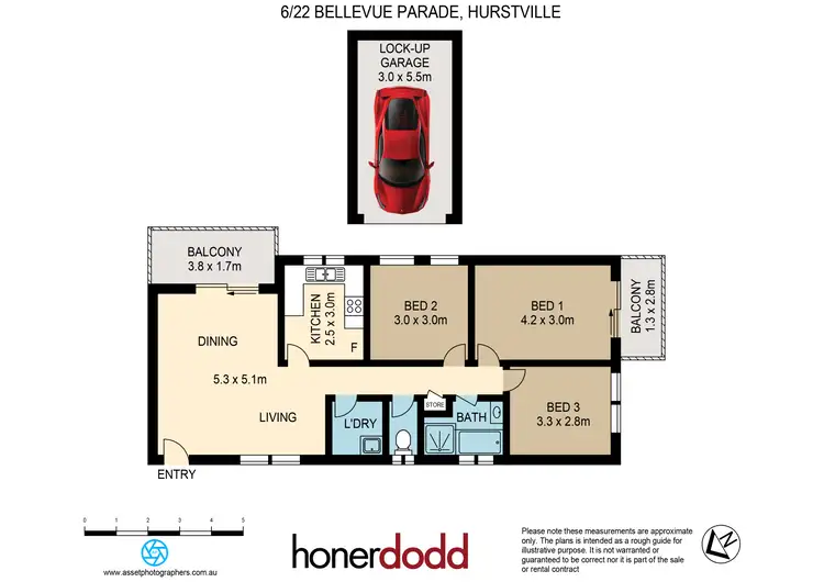 Floorplan of Homely apartment listing, 6/22 Bellevue Parade, Hurstville NSW 2220