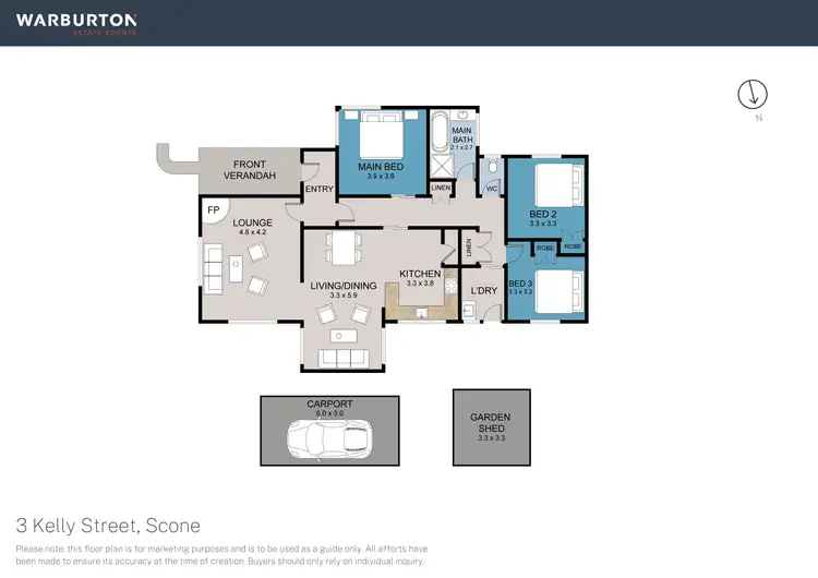 Floorplan of Homely house listing, 3 Kelly Street, Scone NSW 2337
