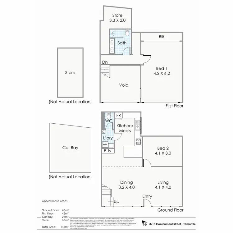 Floorplan of Homely apartment listing, 3/13 Cantonment Street, Fremantle WA 6160
