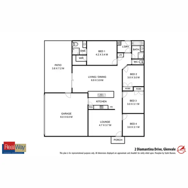Floorplan of Homely house listing, 2 Diamantina Drive, Glenvale QLD 4350