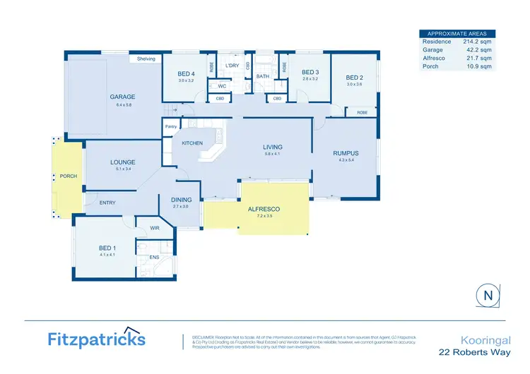Floorplan of Homely house listing, 22 Roberts Way, Kooringal NSW 2650
