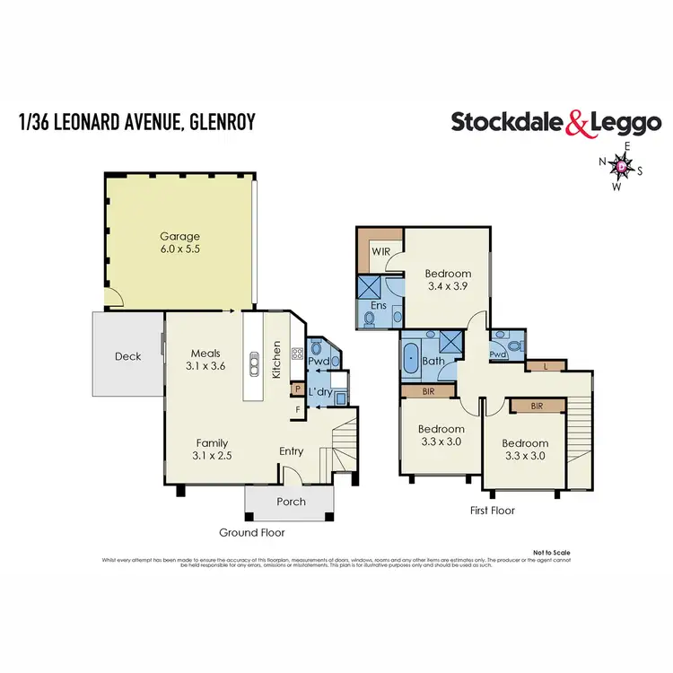 Floorplan of Homely townhouse listing, 1/36 Leonard Avenue, Glenroy VIC 3046