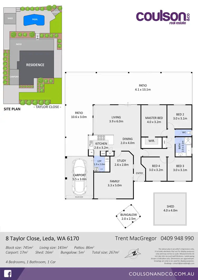 Floorplan of Homely house listing, 8 Taylor Close, Leda WA 6170
