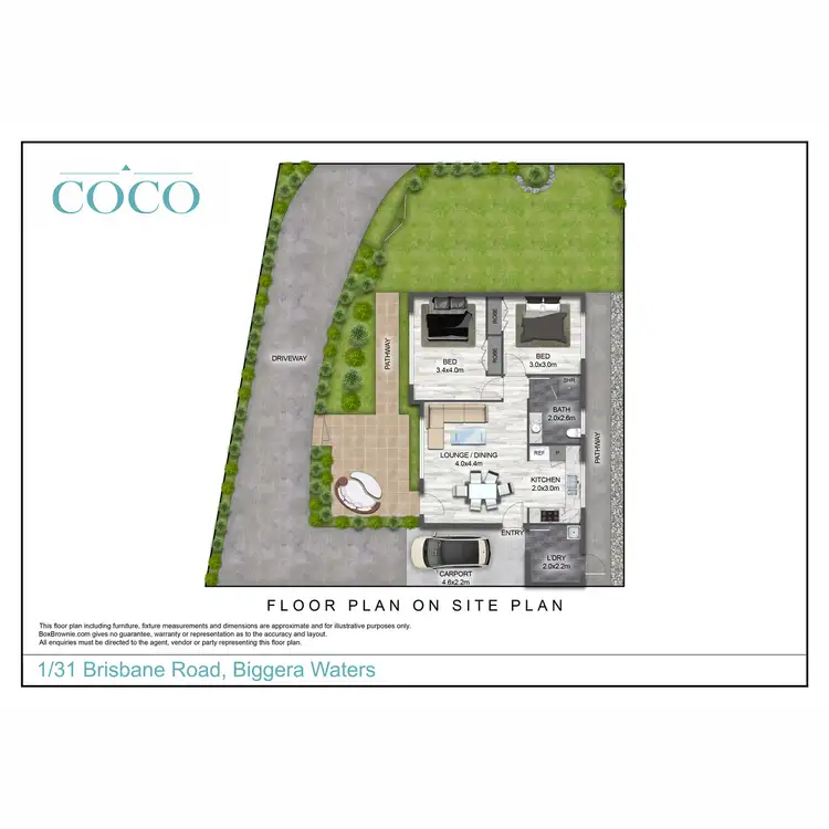 Floorplan of Homely semi-detached listing, 1/31 Brisbane Road, Biggera Waters QLD 4216