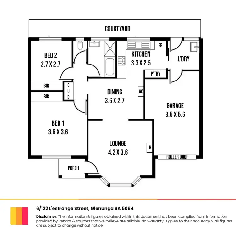 Floorplan of Homely unit listing, 6/122 L'Estrange Street, Glenunga SA 5064