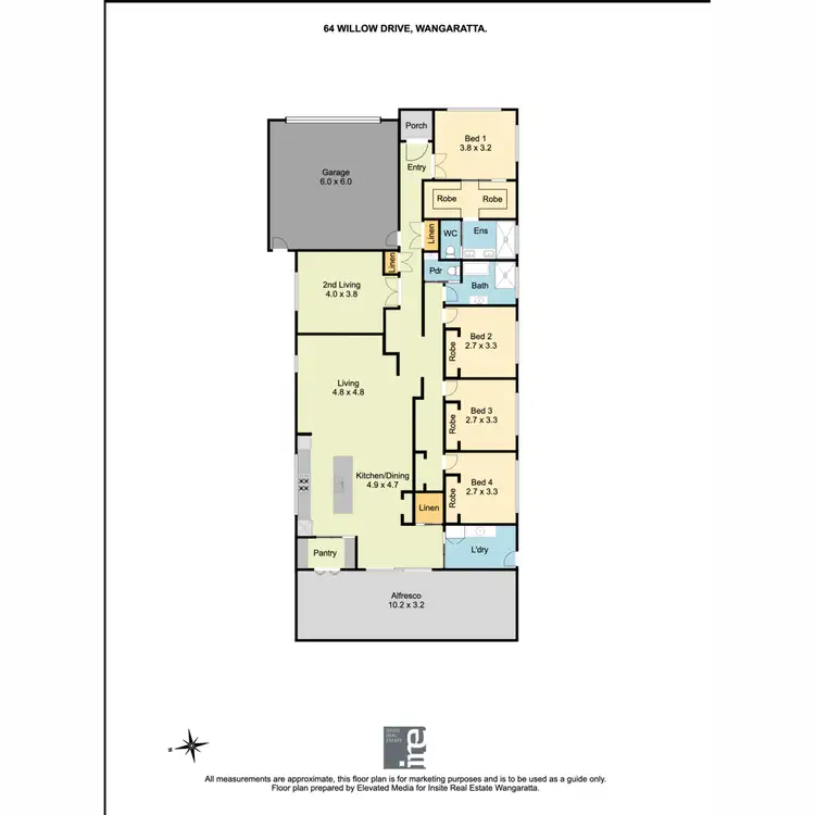 Floorplan of Homely house listing, 64 Willow Drive, Wangaratta VIC 3677